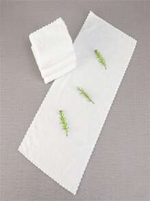 1 件纯色手巾，简约珊瑚绒毛绒生菜边吸水家用面巾家庭浴室装饰返校美容院家庭浴室