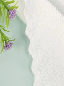 1 件纯色手巾，简约珊瑚绒毛绒生菜边吸水家用面巾家庭浴室装饰返校美容院家庭浴室