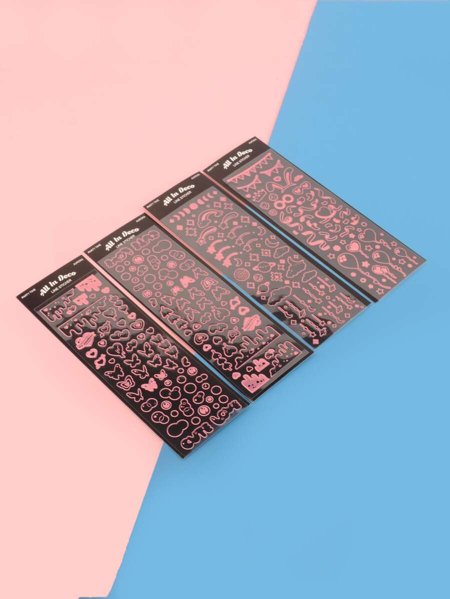 4 cái hỗn hợp mô hình ngẫu nhiên nhãn dán - Nhiều màu - Xem 1