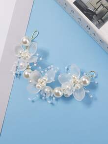 Niñas Accesorio de pelo con diseño de perla artificial - Blanco - Ver 3