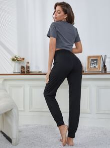 Slogan Graphic Tie Eo PJ Set / Pyjama Set - Nhiều màu - Xem 2