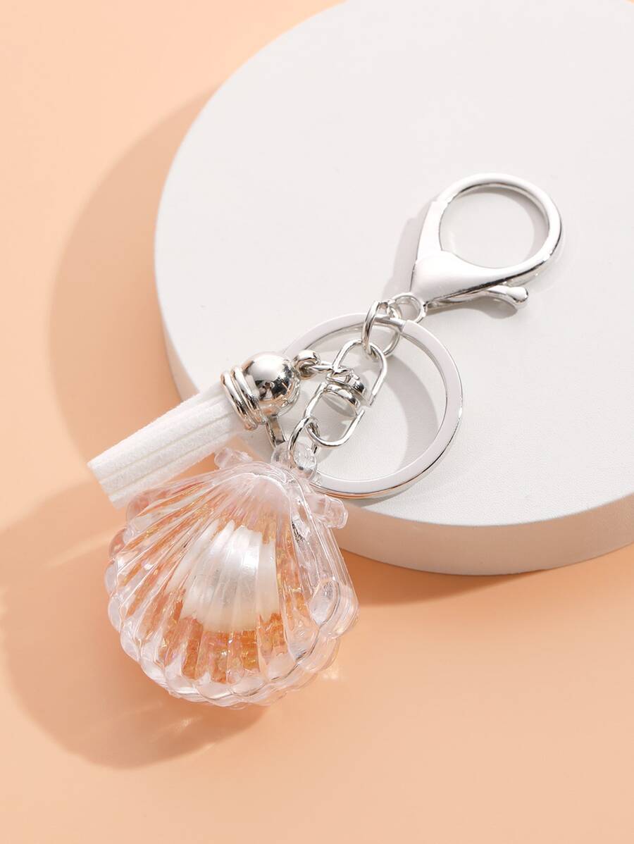 Shell & Tassel Charm Keychain - Multicolor - View 1
