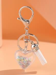 流蘇和心形墜飾鑰匙圈 - 彩色 - 查看 3