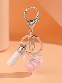 流蘇和心形墜飾鑰匙圈 - 彩色 - 查看 3