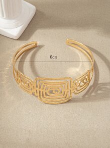 鏤空幾何設計開口手鐲