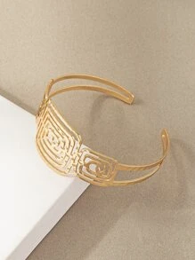 鏤空幾何設計開口手鐲