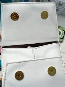 Fashion Crossbody Shoulder Bag, i5 Chinese Takeout Box Purse with Comfortable Chain Strap Mini Colorblock Letter Graphic Square Bag - Multicolor - View 7