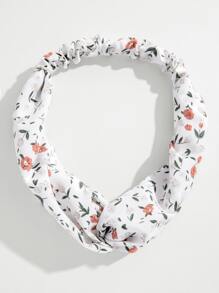 Flower Print Twist Hair Band - Multicolor - View 2