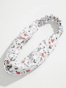 Flower Print Twist Hair Band - Multicolor - View 4