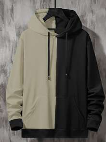 Manfinity EMRG Men Two Tone Drawstring Kangaroo Pocket Hoodie - Multicolor - View 2