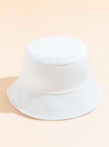 兒童素色漁夫帽 - 白色 - 查看 2