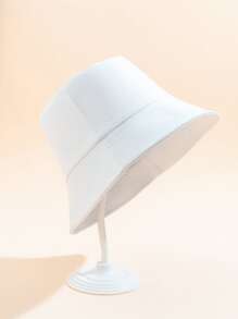 兒童素色漁夫帽 - 白色 - 查看 1