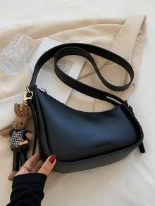 Túi Crossbody Nữ Lá thư Có thể điều chỉnh được Đúng mốt - màu đen - Xem 1