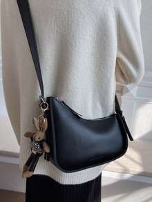 Túi Crossbody Nữ Lá thư Có thể điều chỉnh được Đúng mốt - màu đen - Xem 2