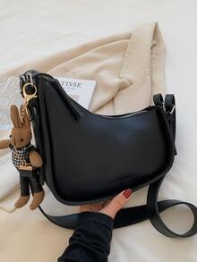 Túi Crossbody Nữ Lá thư Có thể điều chỉnh được Đúng mốt - màu đen - Xem 5