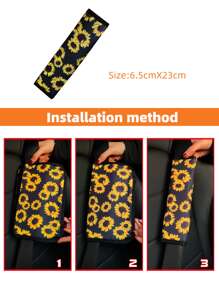 MEIKAXIU 1 pièce Housse de ceinture de tournesol, décoration automobile et accessoire de mode, accessoires de voiture pour femmes - Multicolore - Voir 5