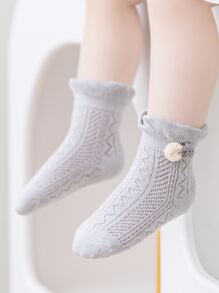 6pairs Toddler Girls Flower Decor Socks - Multicolor - View 4