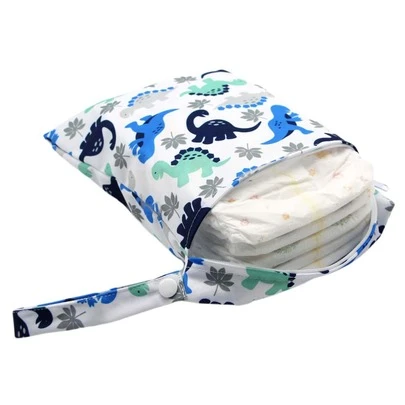 Bolsa de almacenamiento de pañal con estampado de dinosaurio de dibujos animados