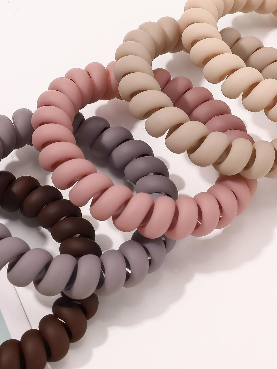 5pcs Solid Spiral Hair Tie Casual Ponytail Holders Hair Elastics Hair Rubber Bands Scrunchies Hair Rope Elastic Hair Tie, Hair Bobbles ,Home,Skincare Accessories Hair Ties Head Accessories Elastic Band Beauty Home Hair Accessories,Summer,Holiday,Travel