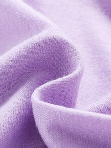 SHEIN Niñitas Vestido estilo camiseta con estampado de conejo con capucha - Lila Púrpura - Ver 6