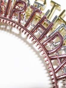 3pcs Random Birthday Party Hair Hoop, Metallic Plastic Birthday Hair Hoop For Party Back To School Valentine Day - Multicolor - View 6