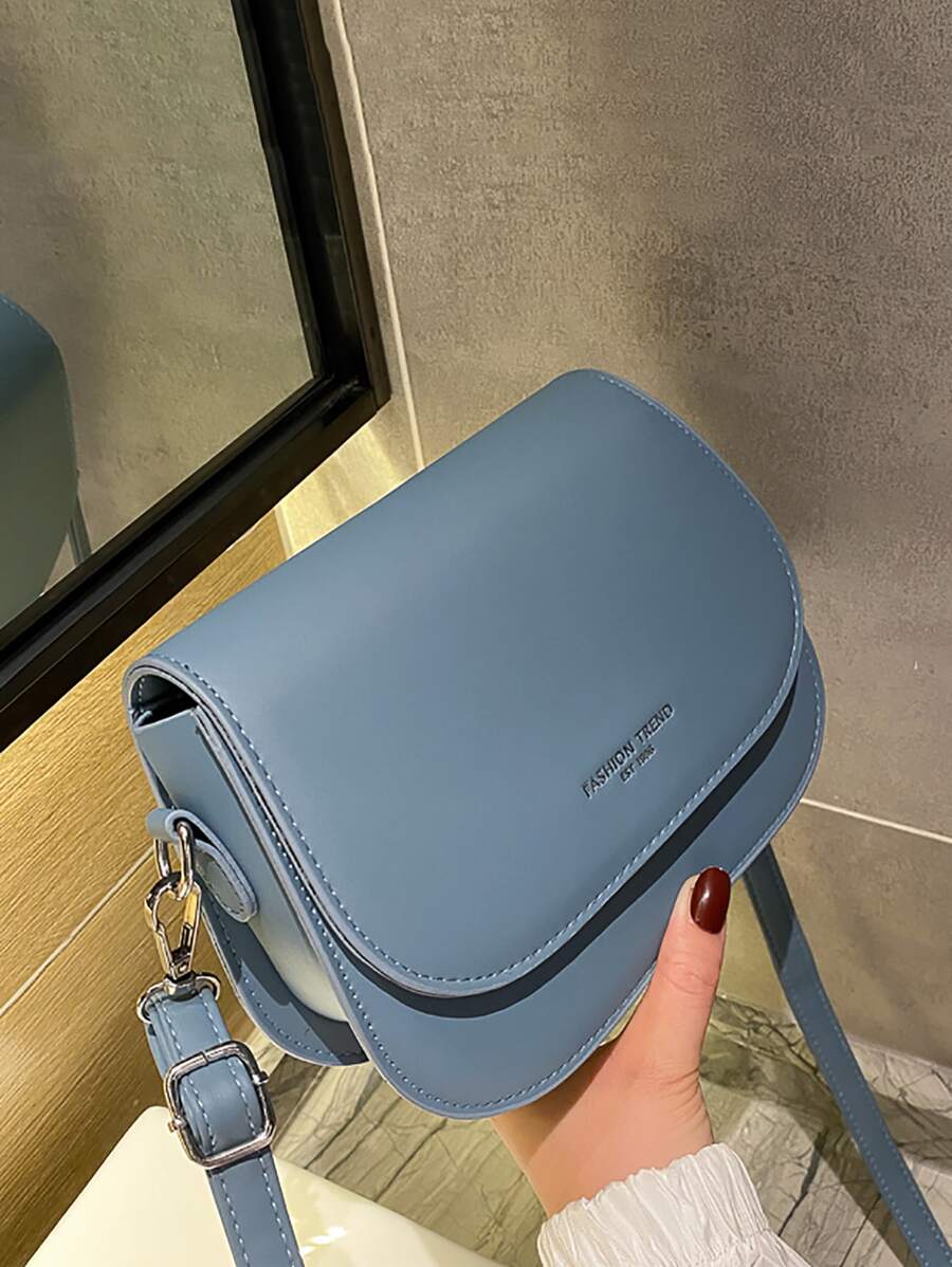 Yogodlns Mini Letter Detail Flap Saddle Bag - Blue - View 1