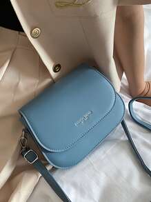 Yogodlns Mini Letter Detail Flap Saddle Bag - Blue - View 5