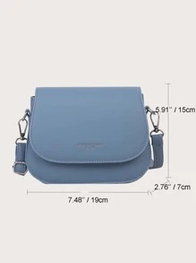 Yogodlns Mini Letter Detail Flap Saddle Bag - Blue - View 8
