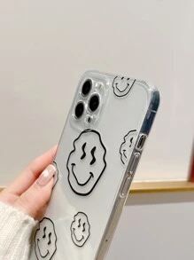 卡通臉透明手機殼 - 無色 - 查看 3