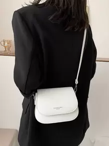 Yogodlns Lightweight,Business Casual Mini Letter Detail Flap Saddle Bag For Teen Girls Women College Students,Rookies & White-collar Workers Perfect for Office,College,Work ,Business,Commute,Outdoors, Travel, Outings