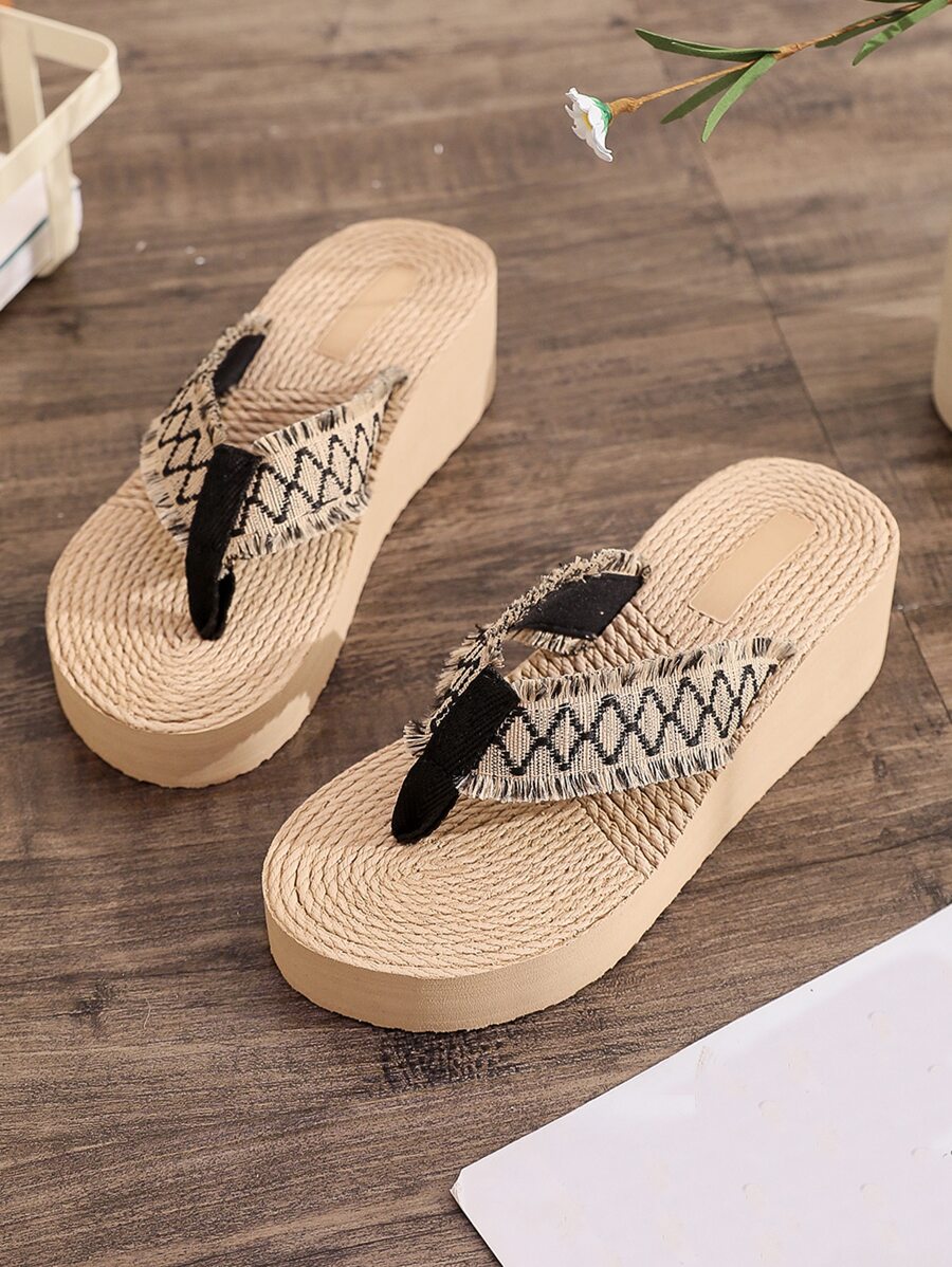 Đồ họa Hình học Dây đeo Dép tông - màu nâu - Xem 1