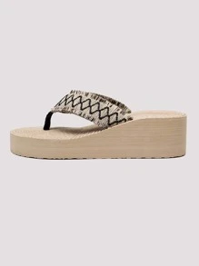 Đồ họa Hình học Dây đeo Dép tông - màu nâu - Xem 3