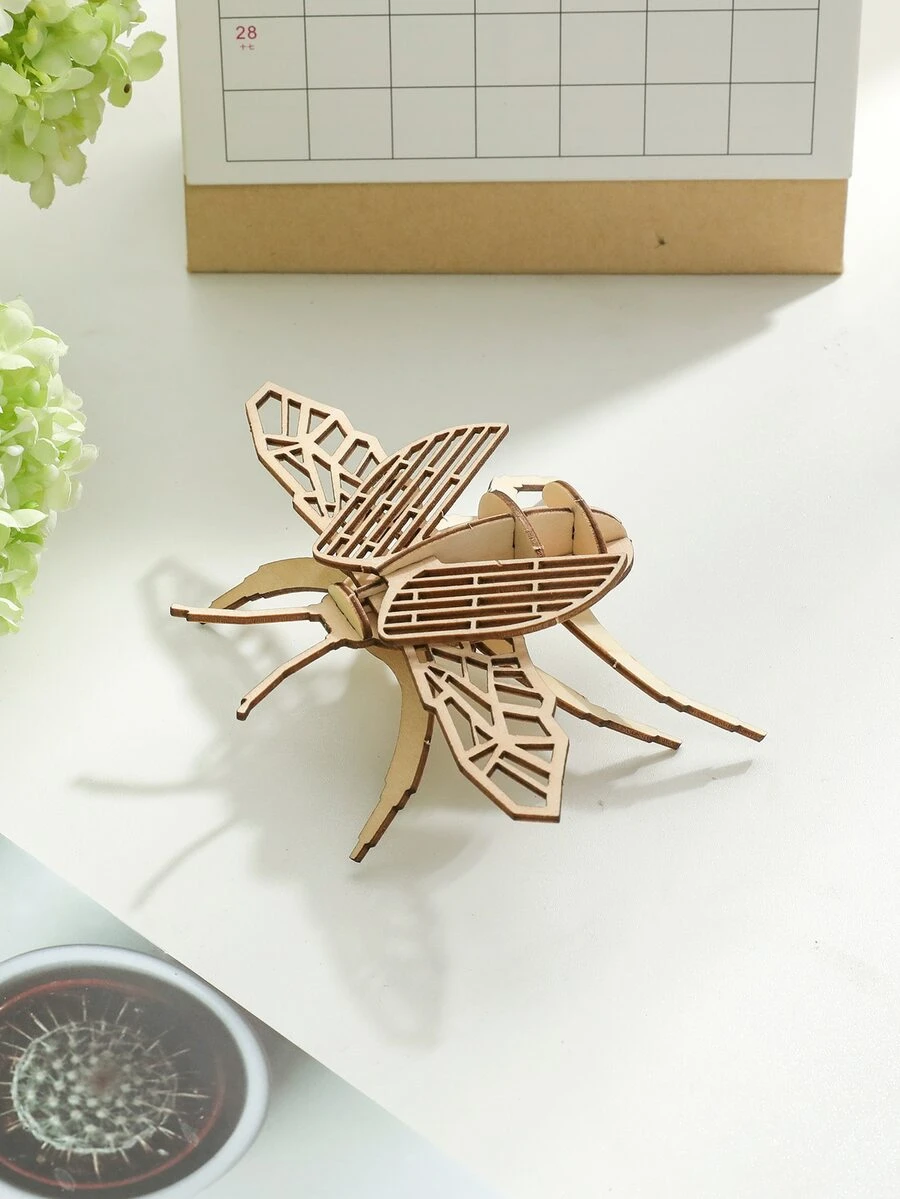 1 bộ Xếp hình tự làm bằng gỗ hình côn trùng - Nhiều màu - Xem 1