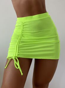 Falda cubre con cordón, para vacaciones de verano en la playa - Verde Lima - Ver 1