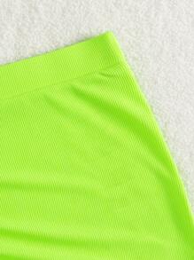 Falda cubre con cordón, para vacaciones de verano en la playa - Verde Lima - Ver 3