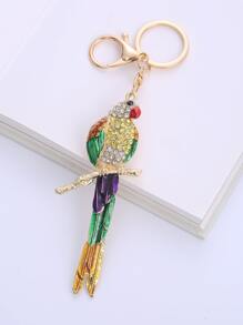 水鑽鸚鵡鑰匙圈 - 彩色 - 查看 1