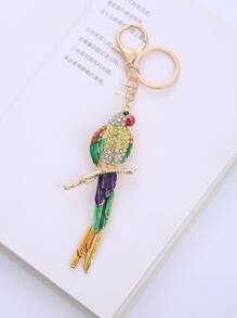 水鑽鸚鵡鑰匙圈 - 彩色 - 查看 3