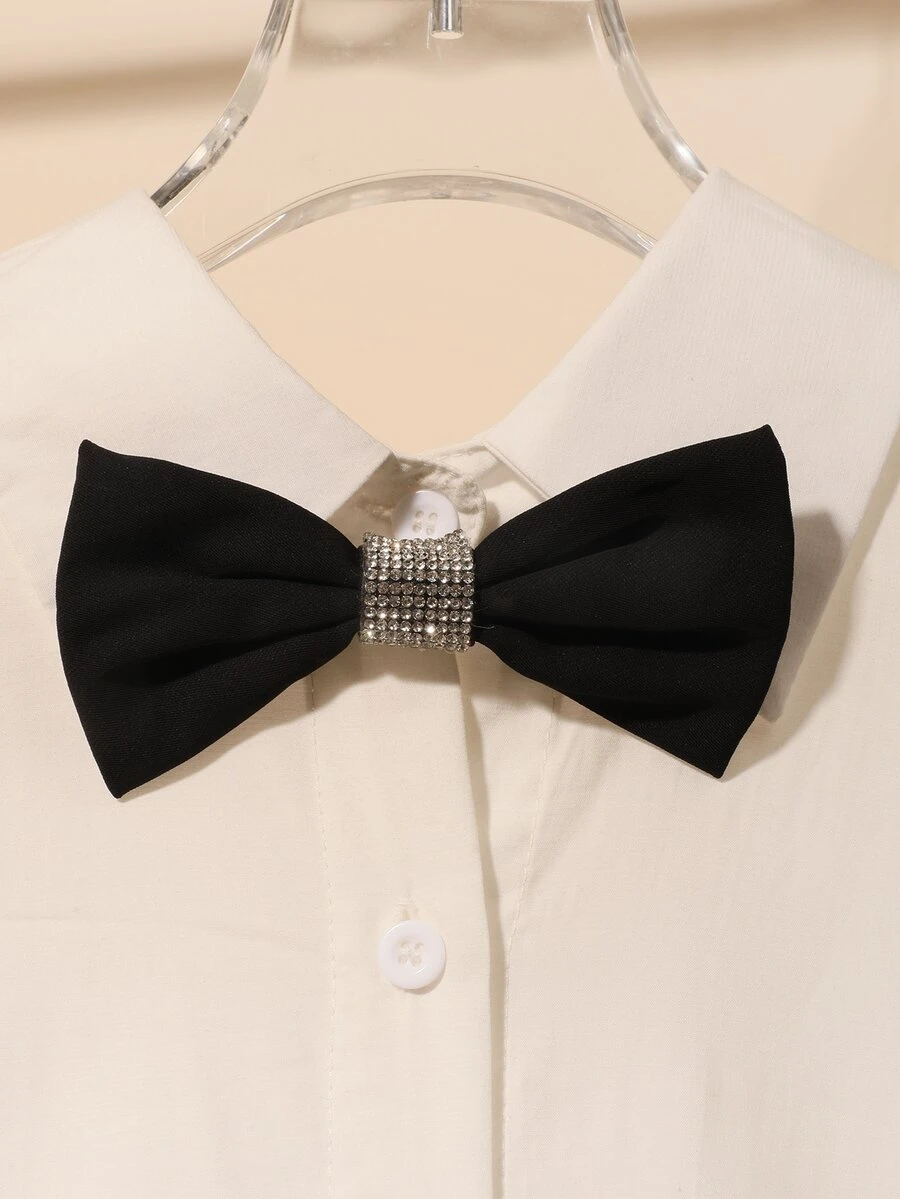 Rhinestone Trang trí Nơ Tie - màu đen - Xem 1