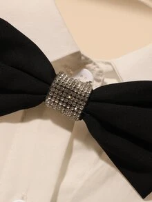 Rhinestone Trang trí Nơ Tie - màu đen - Xem 3