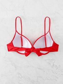 Solid Push Up Bikini Top, For Summer Beach Vacation - Red - View 2