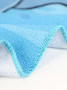 1入組兒童鯊魚浴巾 - 彩色 - 查看 3