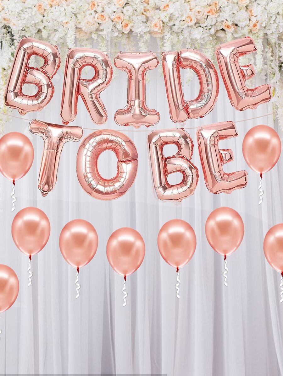 19 piezas set globo de Bride To Be - Oro rosa - Ver 1