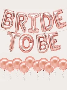 19 piezas set globo de Bride To Be - Oro rosa - Ver 3