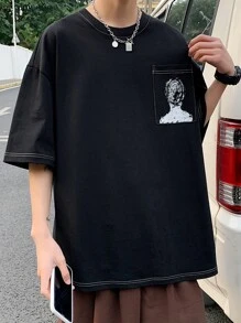 Tops Nam Túi giả Con số Đường phố - màu đen - Xem 5