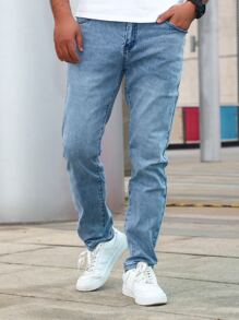 Hombres Jeans de ajuste mom con bolsillos oblicuos - Lavado ligero - Ver 7