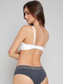 Contrast Lace Panty - Black - View 2