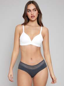 Contrast Lace Panty - Black - View 3