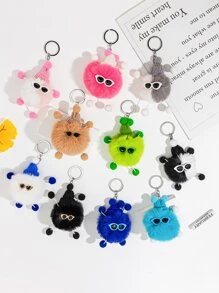 1 pieza Llavero al azar con diseño de pompón - Multicolor - Ver 1