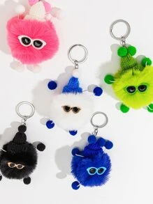 1 pieza Llavero al azar con diseño de pompón - Multicolor - Ver 2