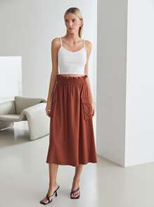 MOTF PREMIUM 亚麻紙袋腰工裝裙